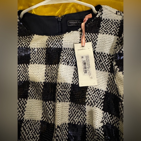 Vineyards Vines xxs NWT sequin checker dress - Picture 2 of 6